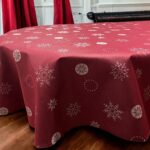 Stolnjak Ovalni 160x220cm Snowflakes Bordo