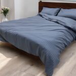 Posteljina Saten pruga Teget boja 200x220cm 100% pamuk