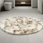 Okrugla Prostirka za kupatilo fi 100cm Bež/Braon boja