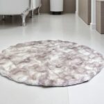 Okrugla Prostirka za kupatilo fi 100cm Roze/Crna boja