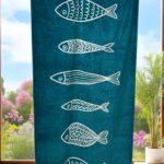 Plažni peškir “Ribe“ – 100% pamuk – 160x80 cm A52