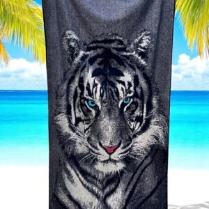 Plažni peškir "Tiger Gaze" – 180x97 cm, 100% pamuk
